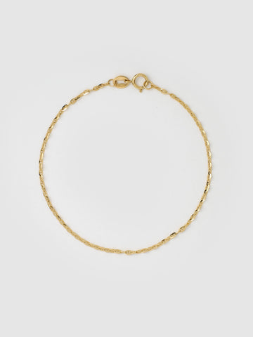 Thin Pig Nose Chain Bracelet, 18k solid gold