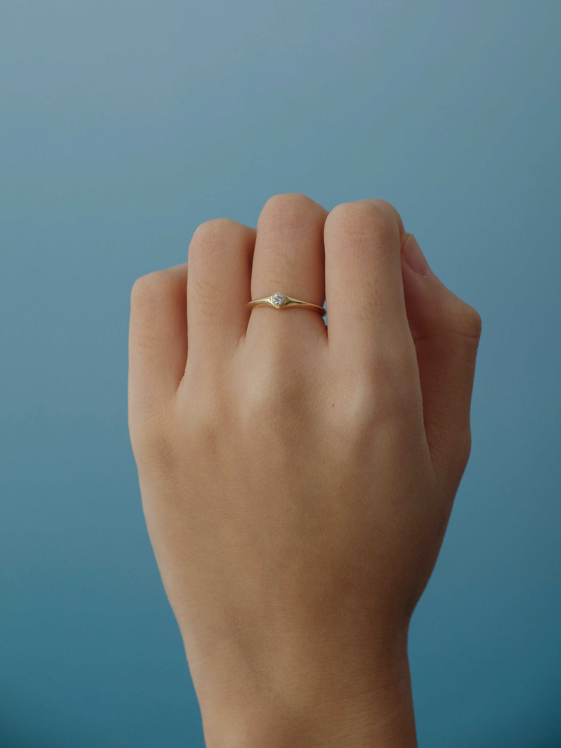 Diamond Signet Ring, 18k solid gold