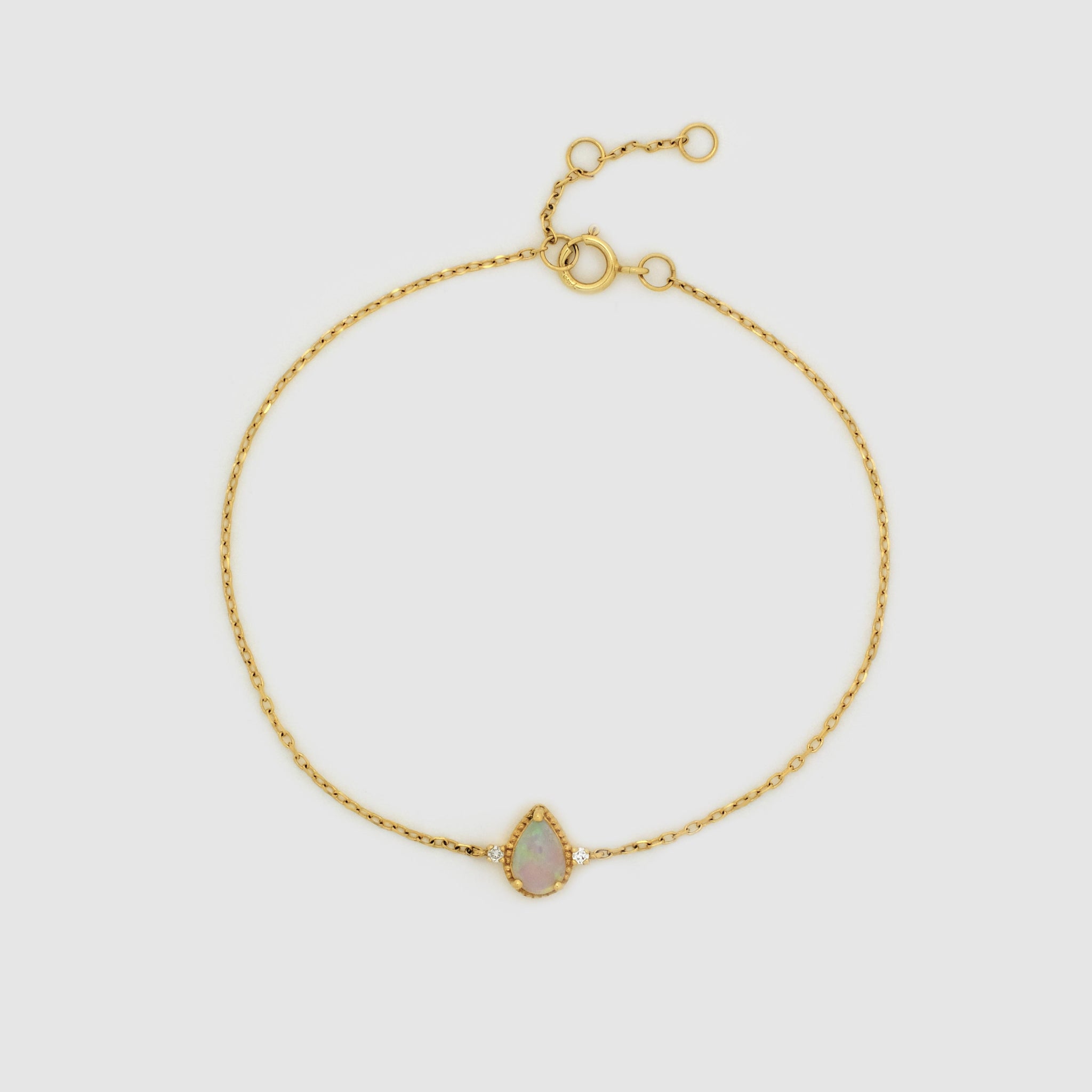 Drop Opal Diamond Bracelet, 18k solid gold