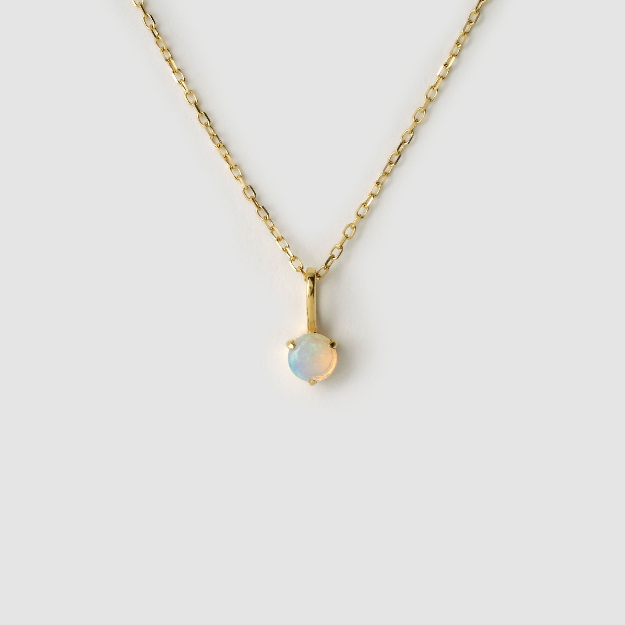 Round Opal Necklace / Pendant, 18k solid gold