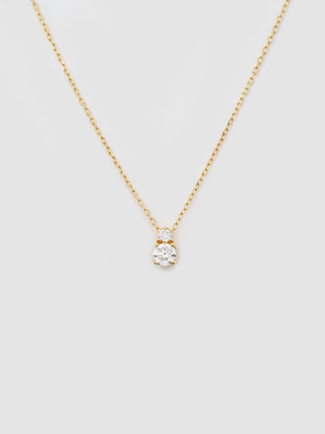 Two Round Diamond Necklace, 18k solid gold