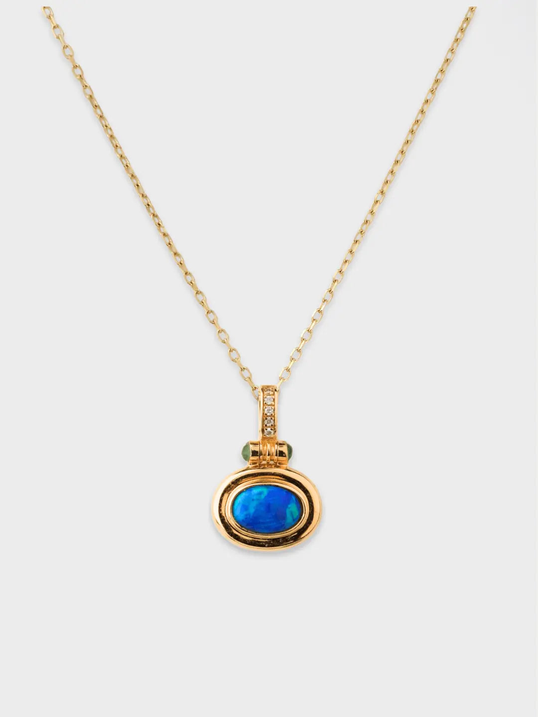 Oval Opal Bezel Set Bail Openable Necklace/Pendant 14k/18k Solid