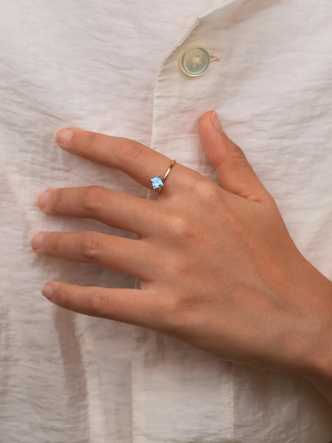 14k Topaz thin ring by PETRALO