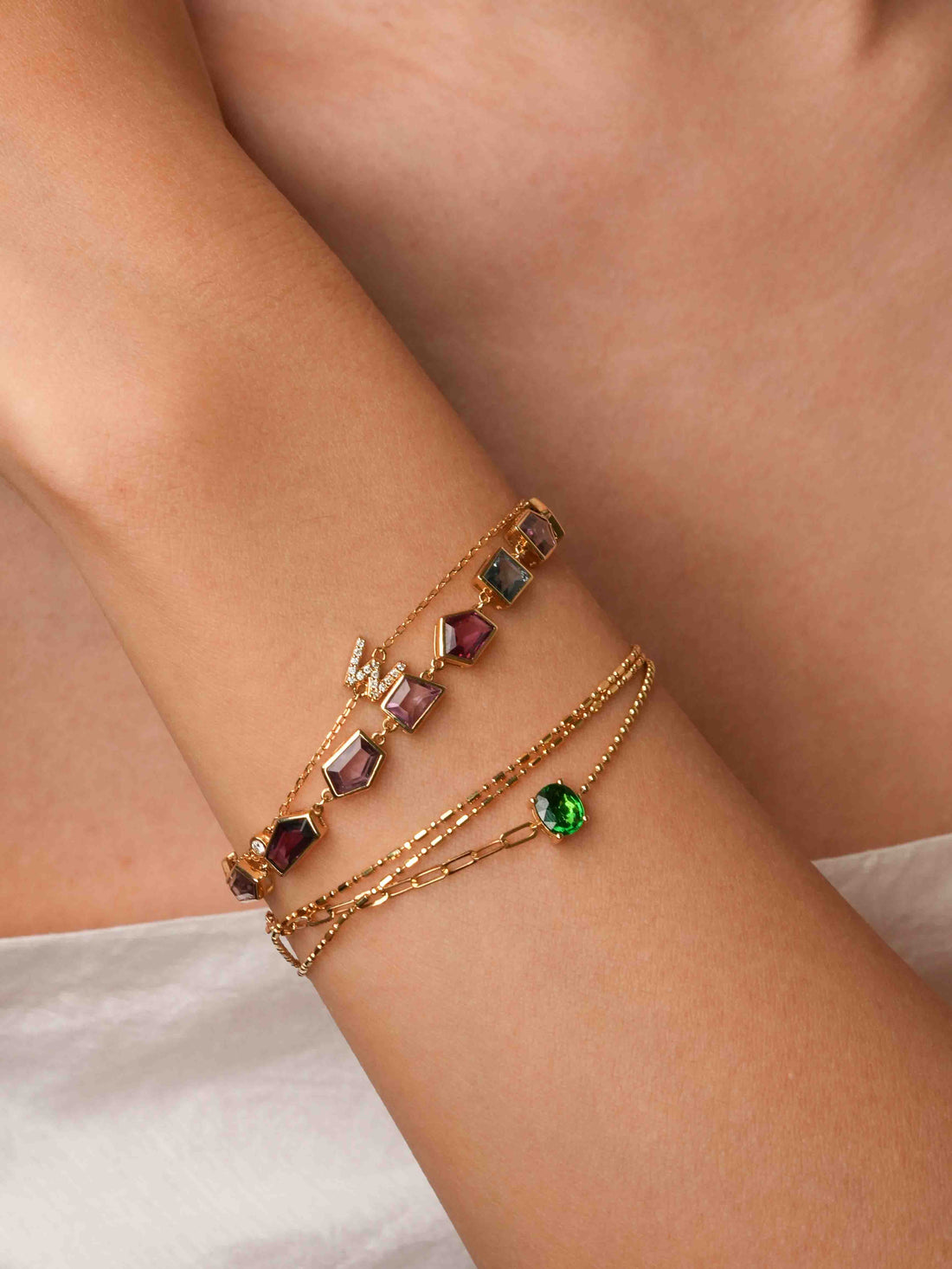 Irregular Spinel Multi-Stone Bracelet