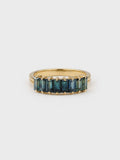 Isla Teal Sapphire Baguette Band in solid gold