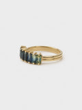 Isla Teal Sapphire Baguette Band detail view