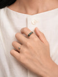 Teal sapphire rings in solid gold