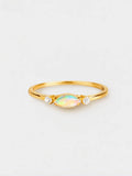 14k solid gold Marquise Marquise Opal Three-stone Ring by PETRALO