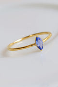 14k solid gold Marquise tanzanite thin ring by PETRALO