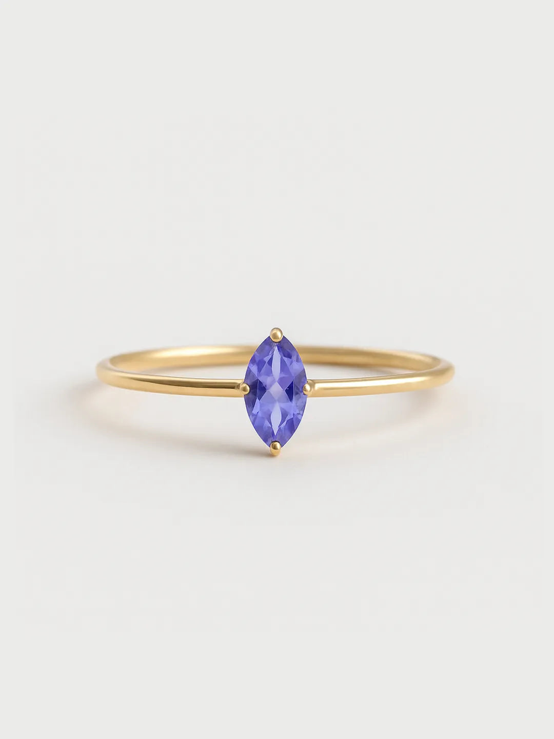 14k Marquise tanzanite thin ring by PETRALO