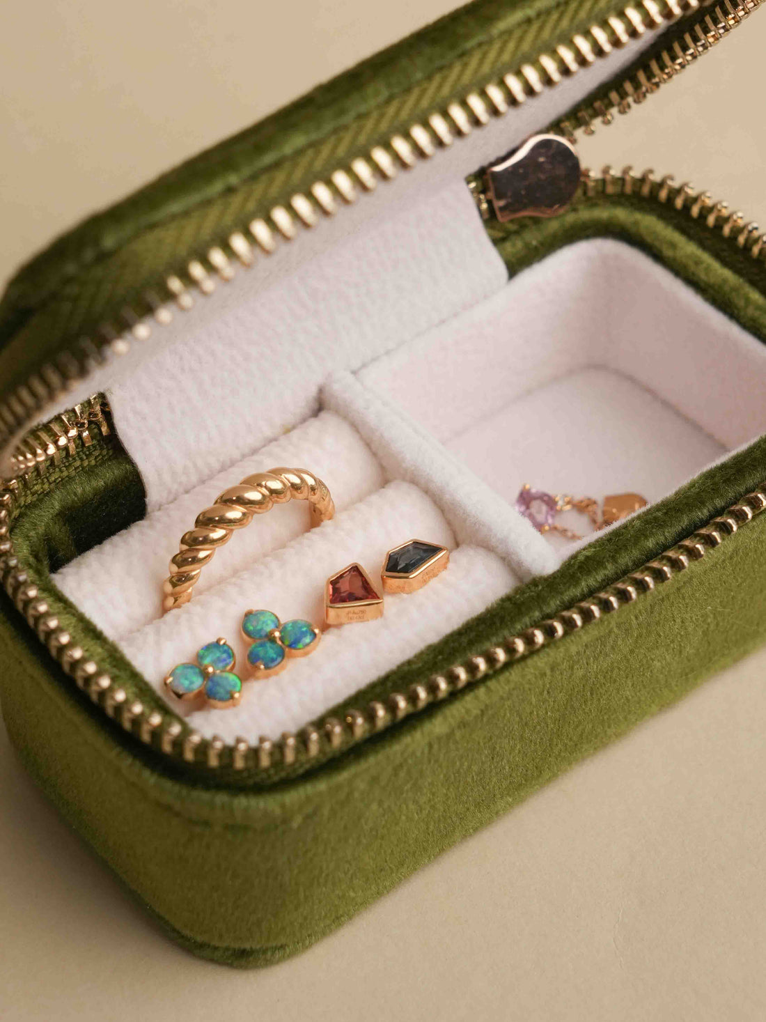 Mini Travel Velvet Jewelry Box