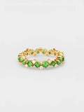 18k solid gold tsavorite and diamonds eternity Ring by PETRALO