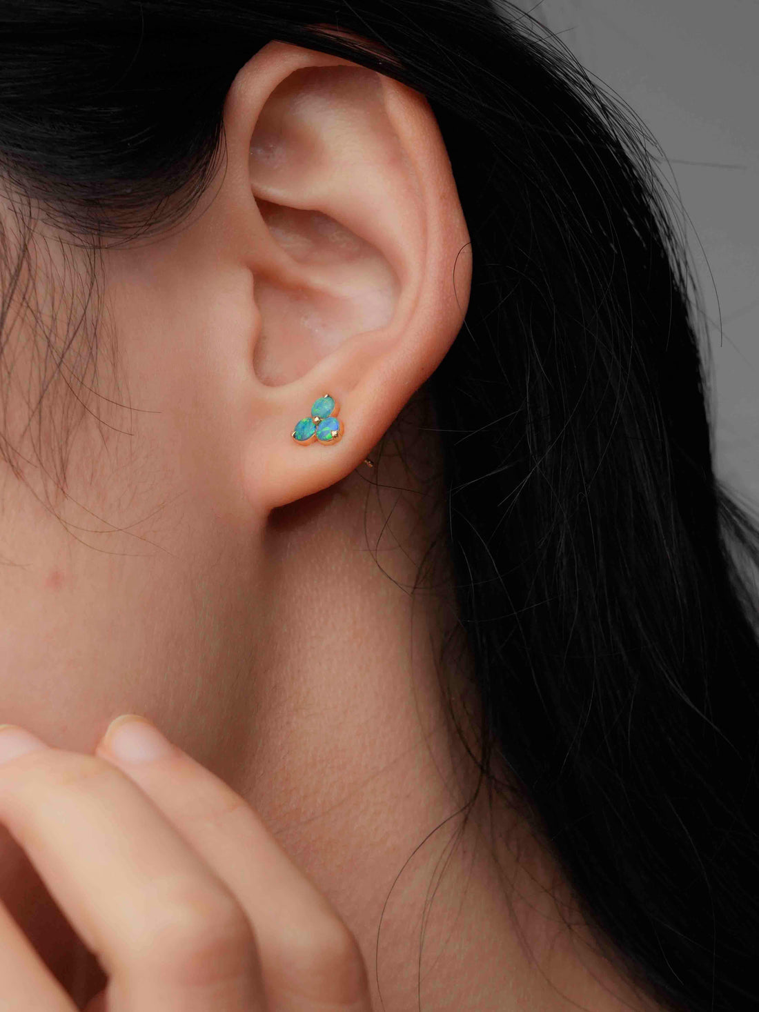 Opal Clover Stud Earrings