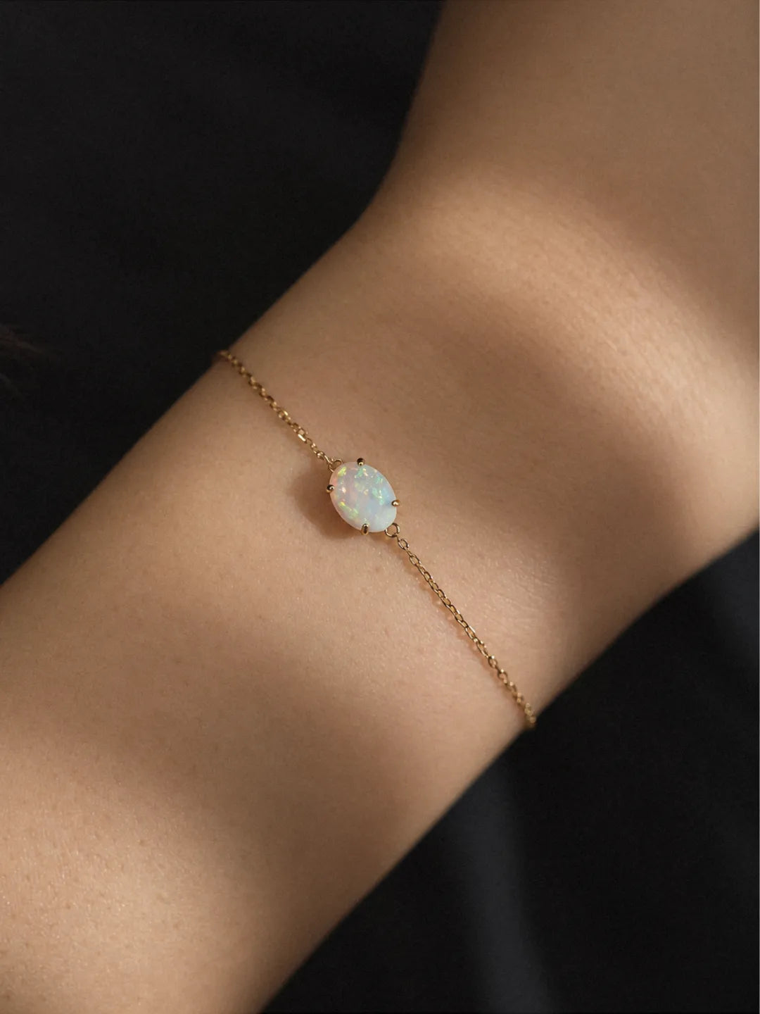 Oval Opal Solitaire Bracelet