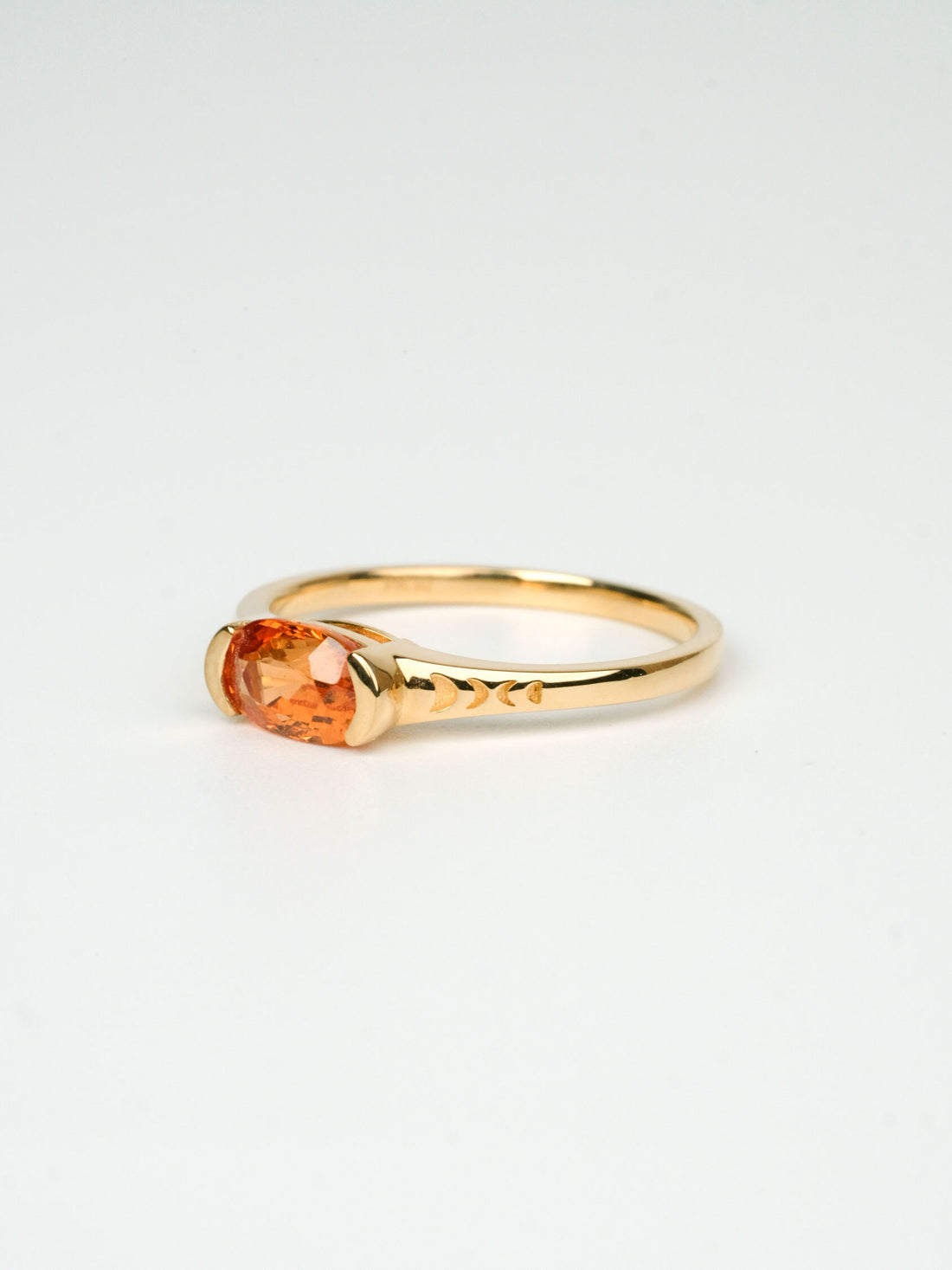 Oval Spessartine Half Bezel Ring