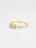 Oval Opal Diamond Three-stone Ring in 14k or 18k solid gold