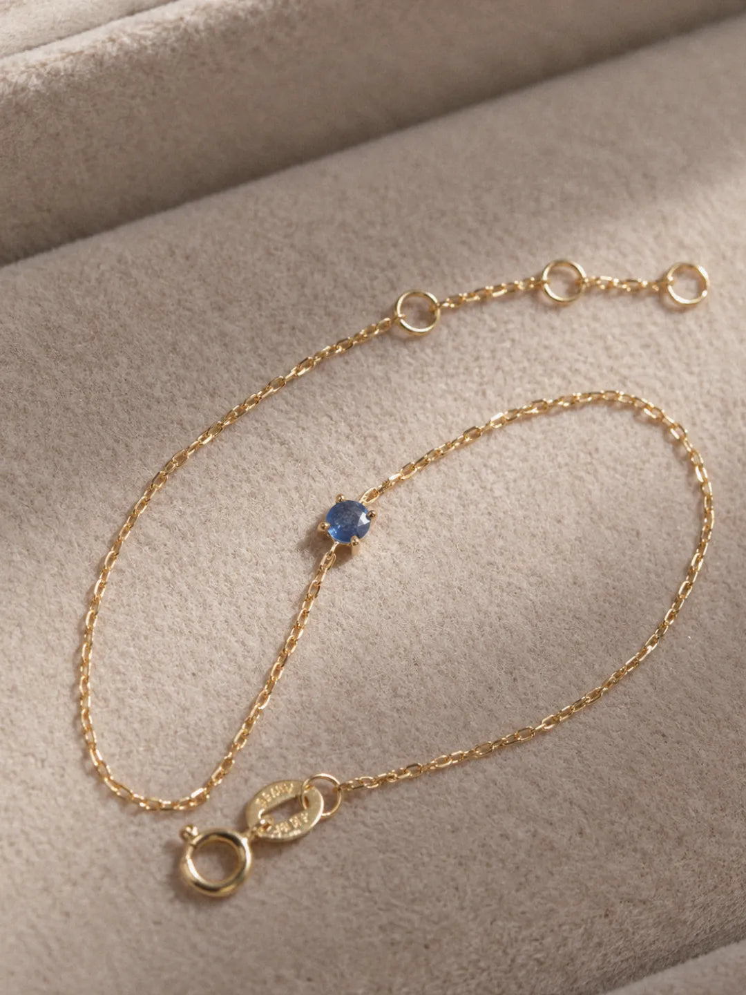 Round Sapphire Solitaire Bracelet