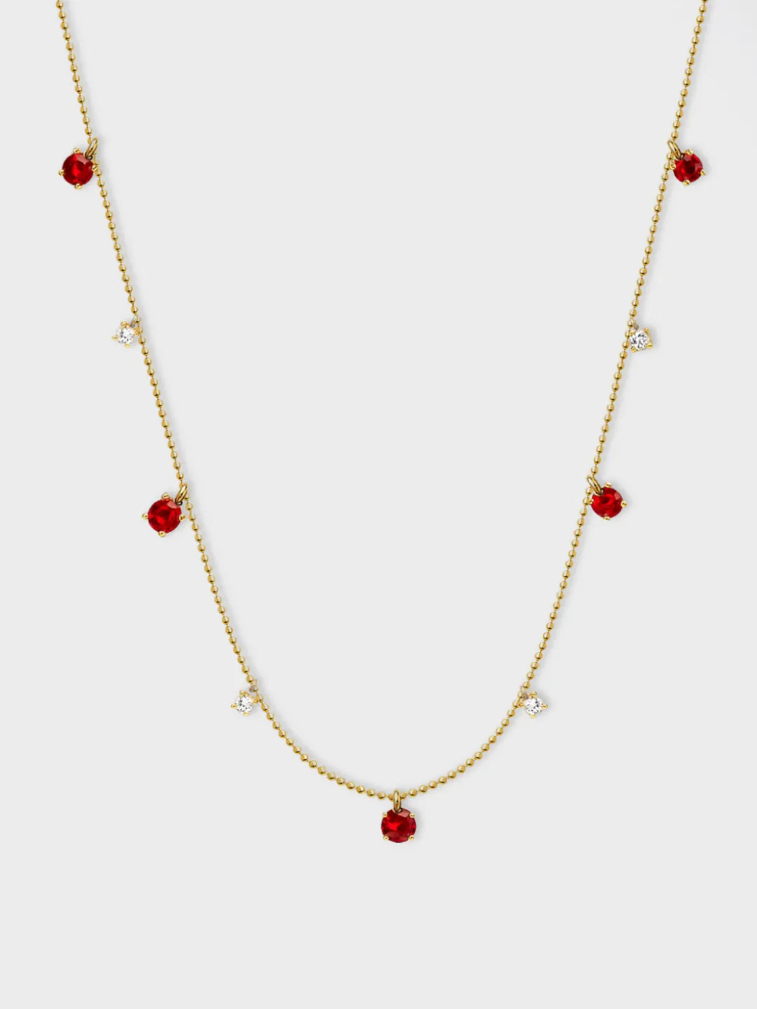 petralo_Round_Ruby_Diamond_Station_Necklace in 14k or 18k solid gold
