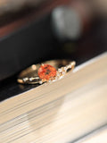 14k solid gold drop spessartine garnet diamond ring by PETRALO
