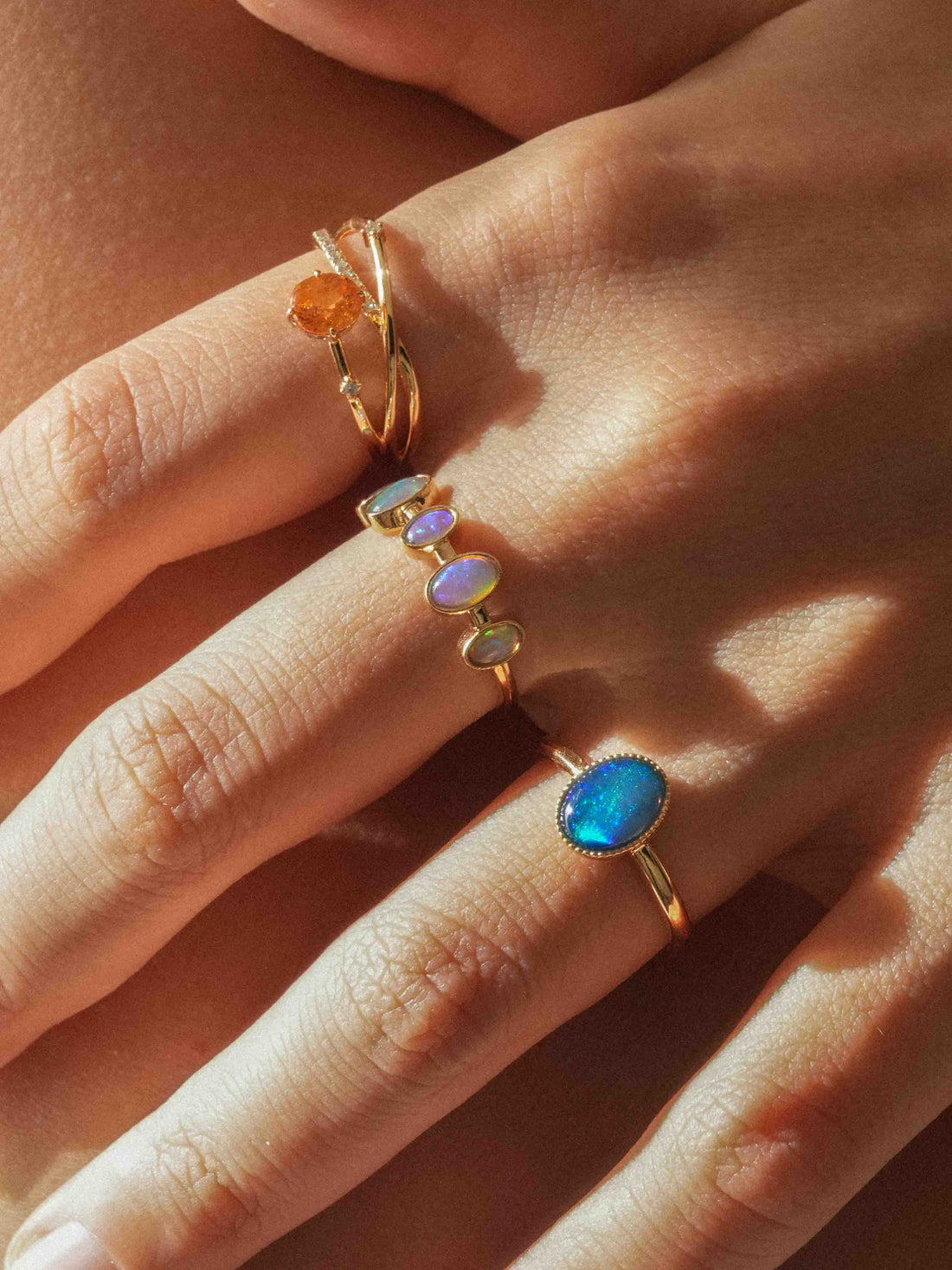 Oval Opal Bezel Set Ring