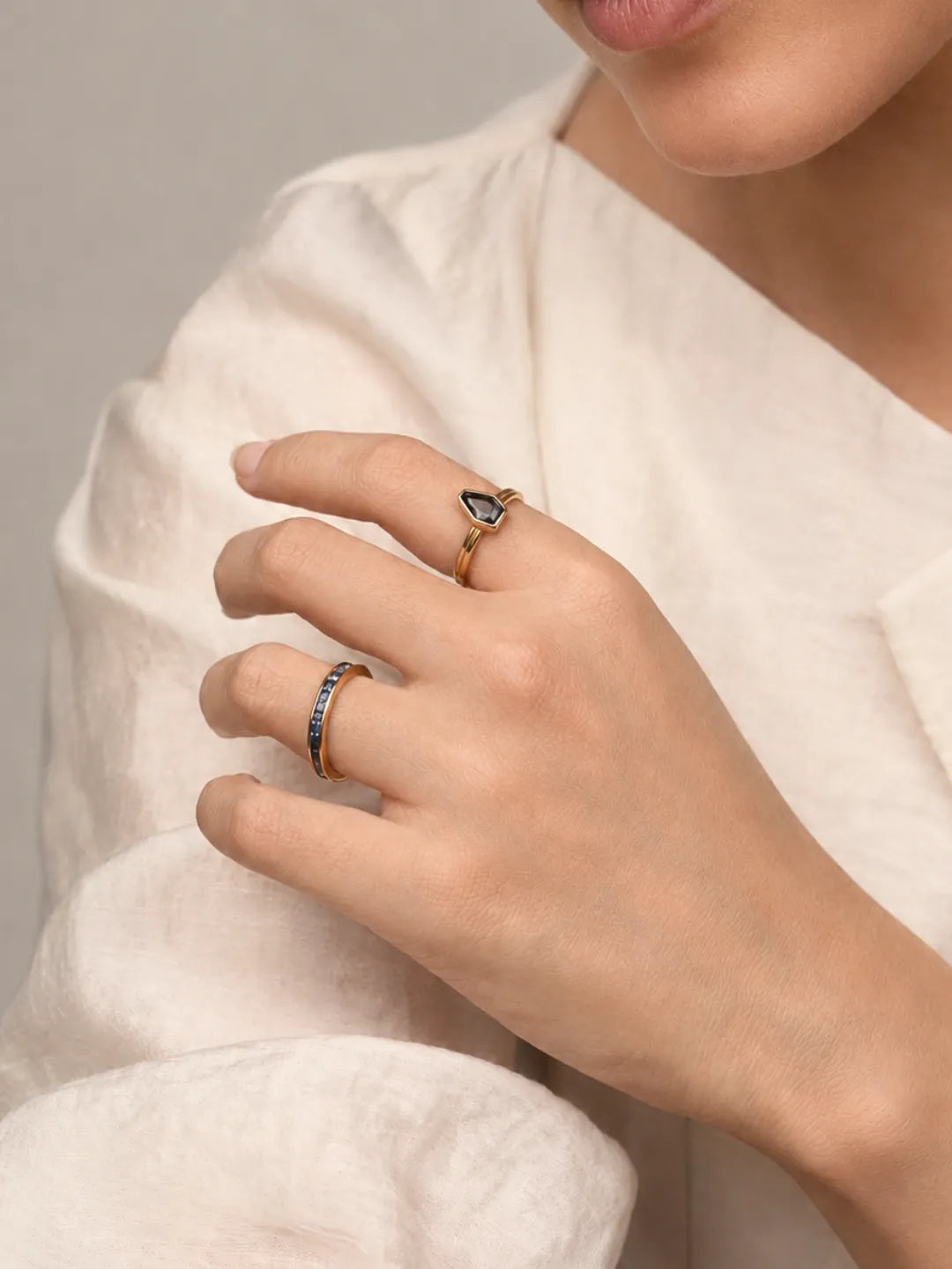 Blue Sapphire Channel Eternity Band
