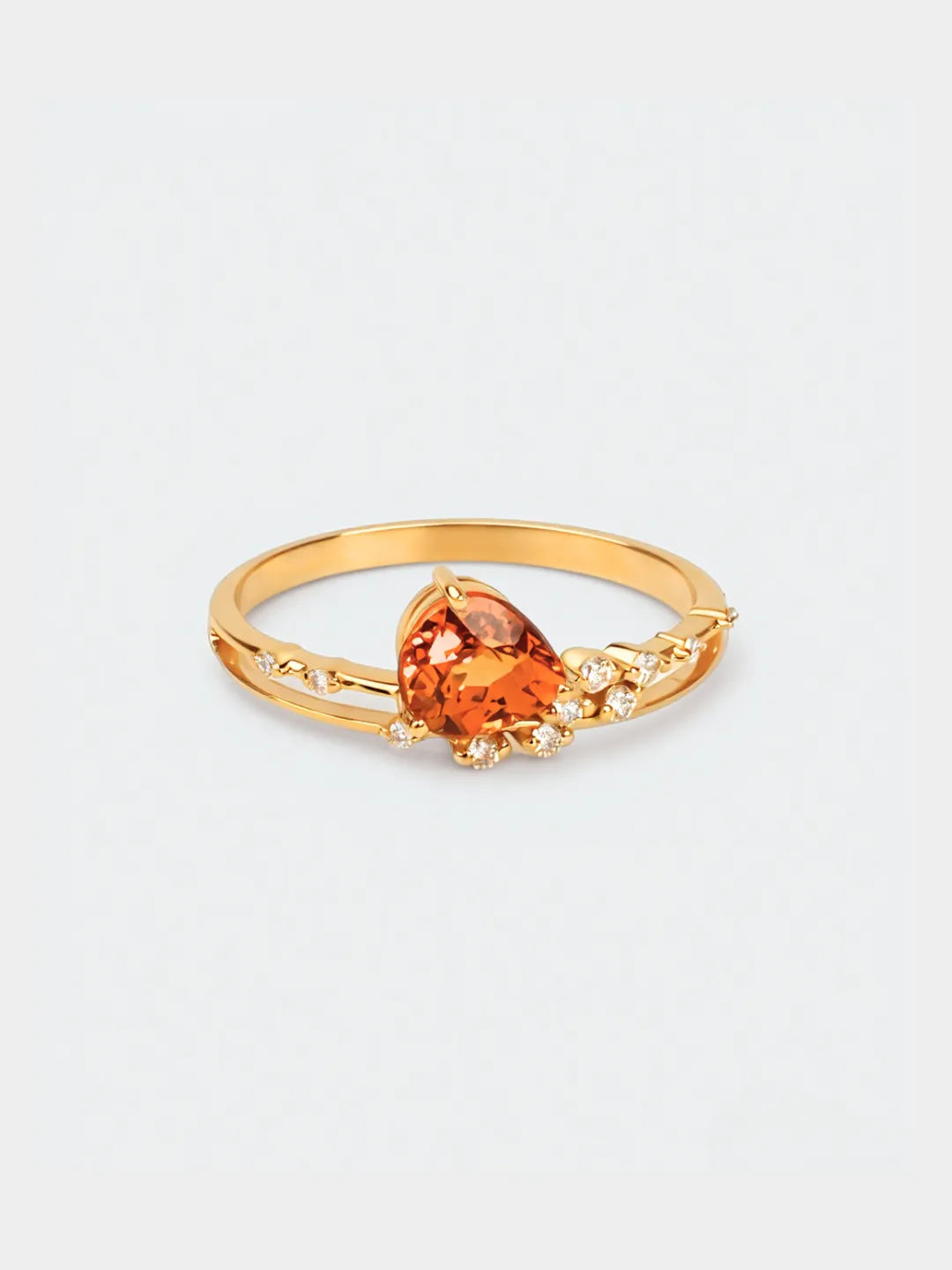 14k solid gold spessartine diamond ring by PETRALO