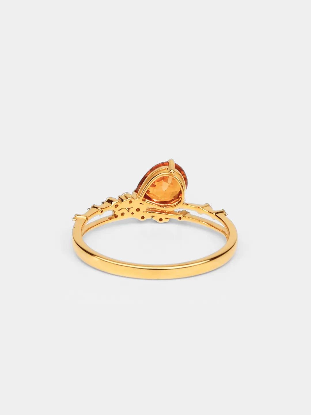 14k solid gold spessartine diamond ring by PETRALO