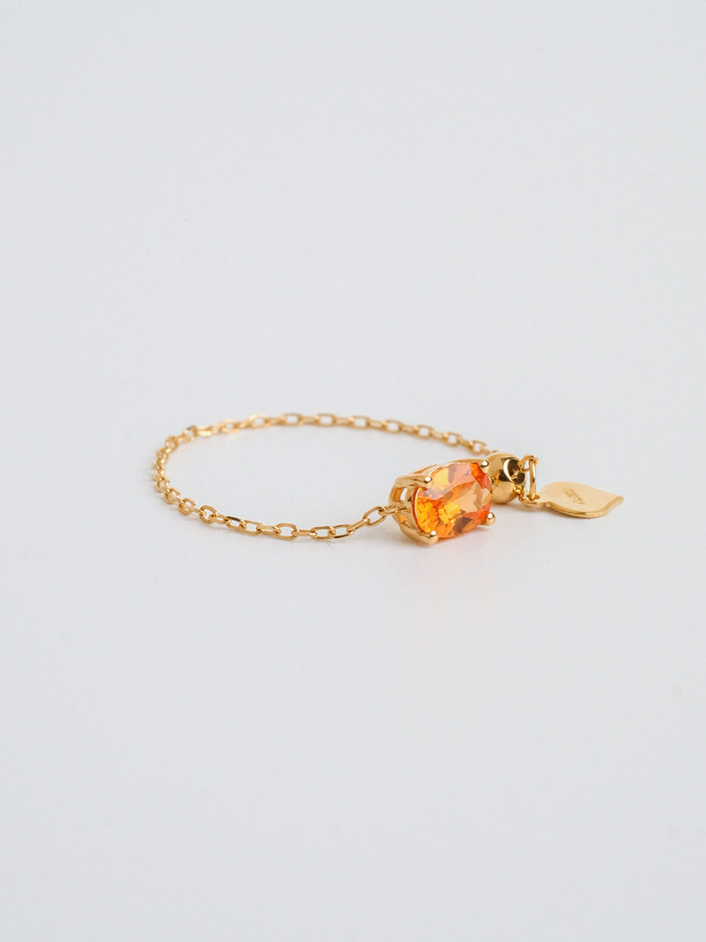 Oval Spessartine Chain Ring