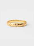 18k solid gold bezel ring featuring three star diamonds by PETRALO