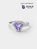 Violet Sapphire Ring 18k solid white gold by PETRALO