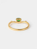 14k solid gold curved tsavorite ring by PETRALO