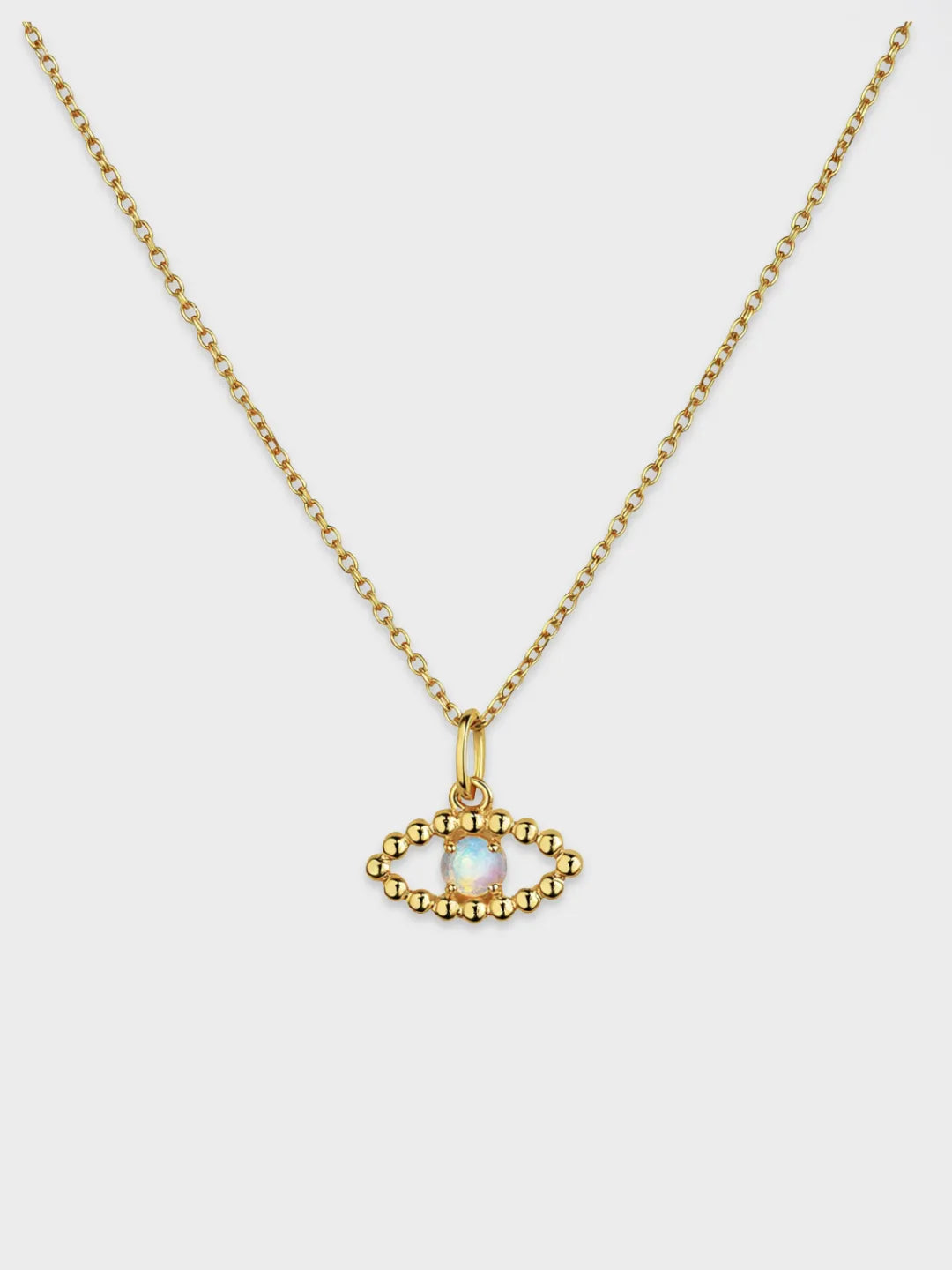 evil eye opal pendant necklace in 14k or 18k solid gold