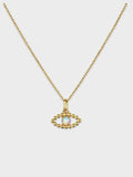 evil eye opal pendant necklace in 14k or 18k solid gold