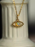 Evil Eye Opal Necklace/Pendant in 14k or 18k solid gold
