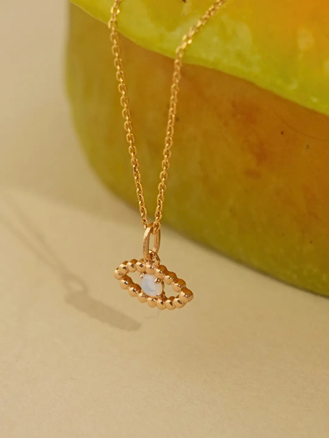 Evil Eye Opal Necklace/Pendant
in 14k or 18k solid gold