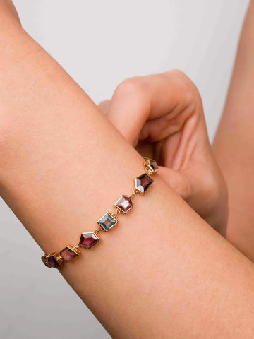 Irregular Spinel Multi-Stone Bracelet in 14k or 18k solid gold