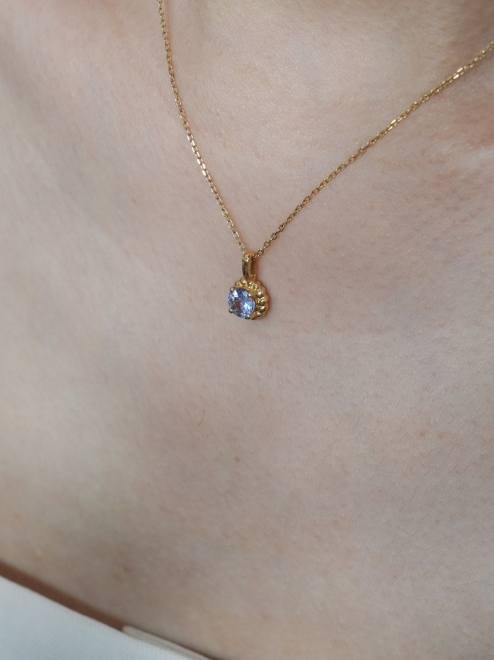 Wheat Base Tanzanite Necklace / Pendant