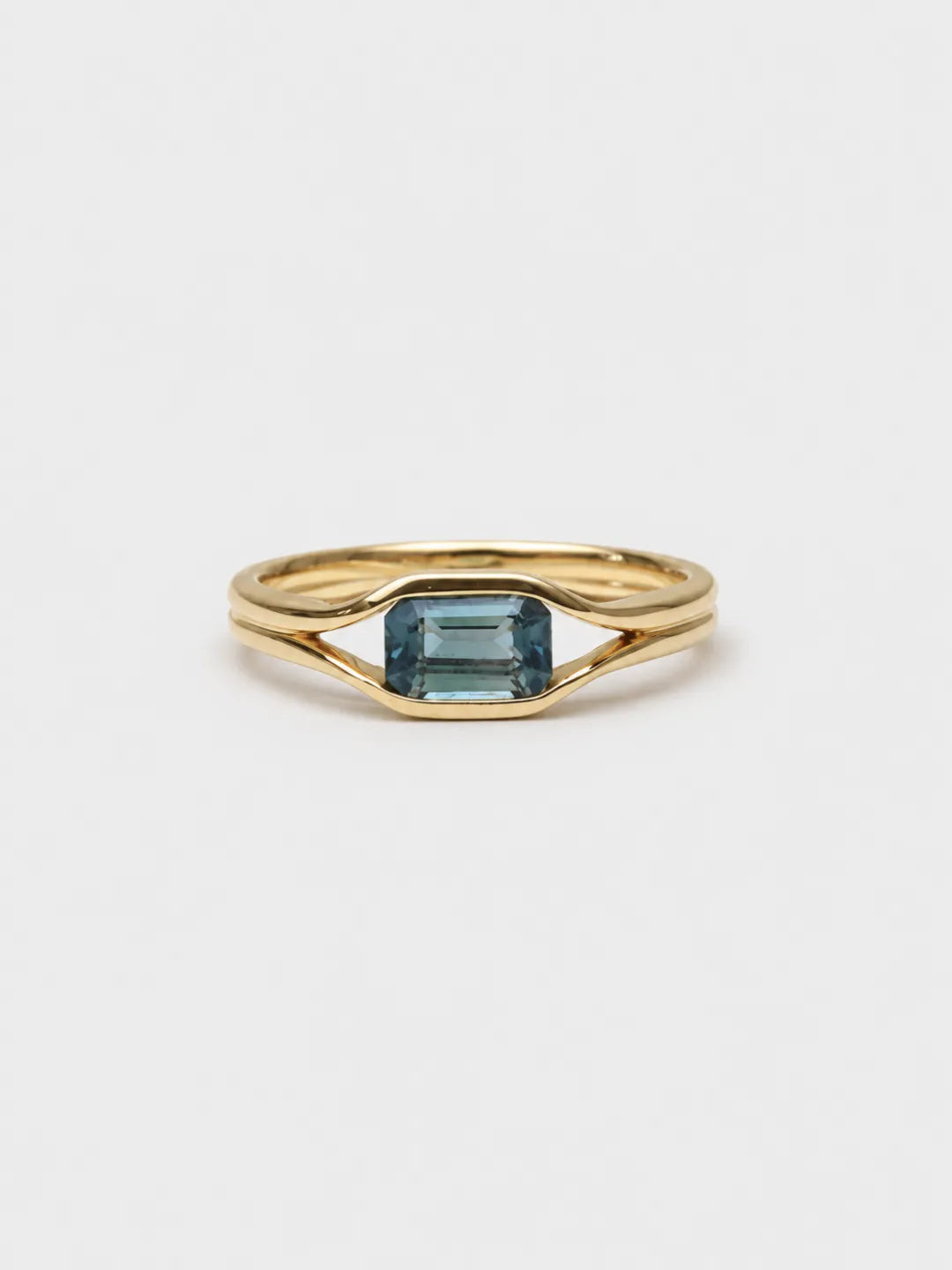 Vela Teal Sapphire Double-Band Ring